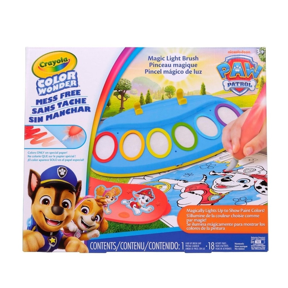 New! Crayola Color Wonder Magic Light Brush Paw Patrol Kids OS Multi Mess Free
